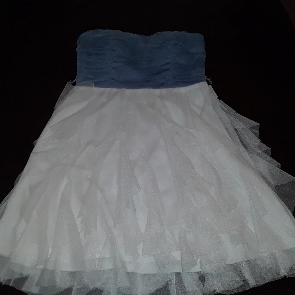 Blue and white dress
